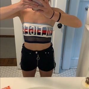 Tommy Hilfiger red white and blue crop top
